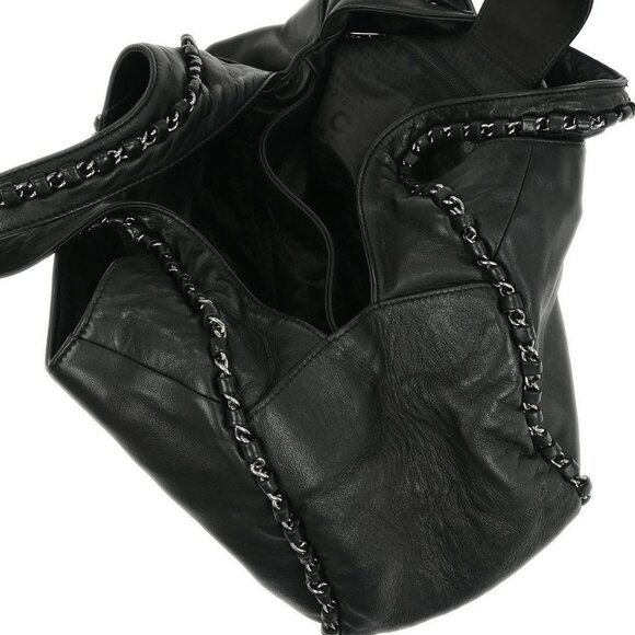 Chanel Black Calfskin Around Chain Hobo Handbag 154254 - Picture 6 of 10